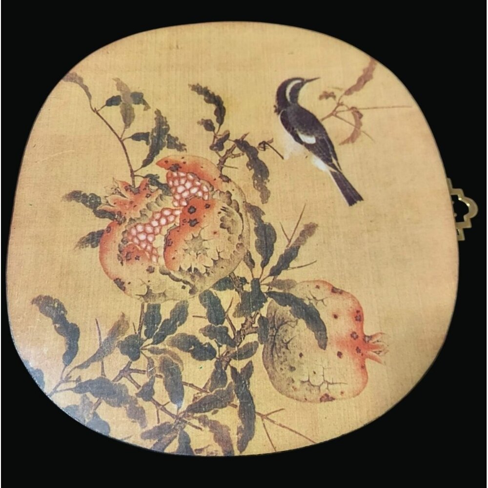 Antique Huaniaohua "Pomegranates" By the Artist Jia Guangjian Wall Plaque S03 Q